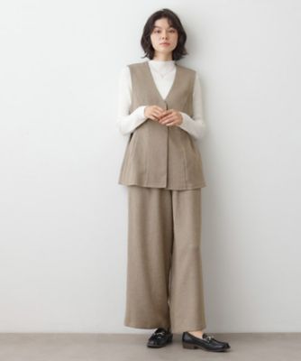 2点セット／ウエストゴム／洗える】ツイストクロスセットアップ