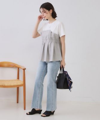 タックビスチェドッキングカットソー【洗濯機洗い可