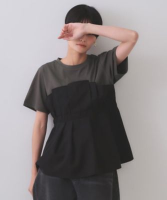 【SALE】OPAQUE.CLIP (Women)/オペークドットクリップ タックビスチェドッキングカットソー(2002529065) クロ519 トップス【三越伊勢丹/公式】