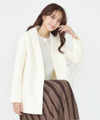 ＜COUP DE CHANCE (Women)＞【リバー仕立て／裏地無し】軽く羽織れるウールリバーコート（２００２５２９１２８）