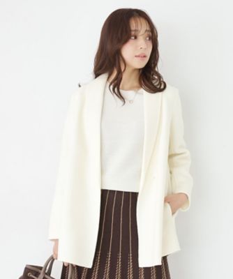 リバー仕立て／裏地無し】軽く羽織れるウールリバーコート