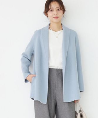 リバー仕立て／裏地無し】軽く羽織れるウールリバーコート 