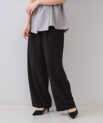 【SALE】OPAQUE.CLIP (Women)/オペークドットクリップ リネンライクタックワイドパンツ(2002529134) クロ019 パンツ・ズボン【三越伊勢丹/公式】