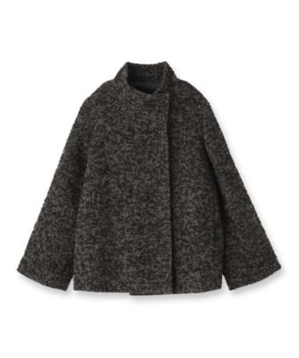 エレガント／ミディアウター】ミックスヘリンボンコート