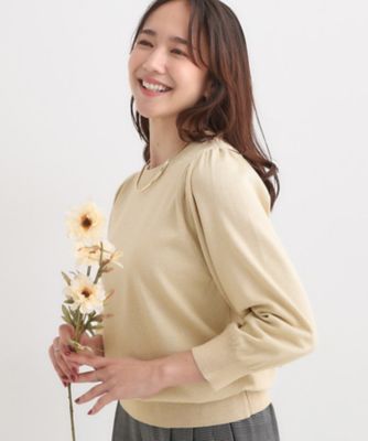 【洗濯機可／Ｓ－ＬＬ】さらっとタッチ　ボリューム８分袖ニット（２００２５２９９３４）