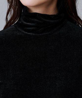 ハイネック／レイヤード／重ね着におすすめ】トリコットベロア シアー