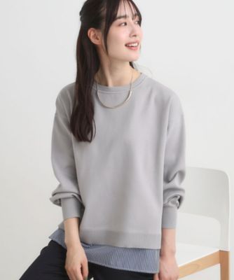 ＜SHOO LA RUE (Women)＞【Ｓ－ＬＬ／洗える】一枚で簡単こなれ見え　スポンディッシュ　裾レイヤード風ニット【ＣＩＲＣＲＩＣ】（２００２５２９９７０）