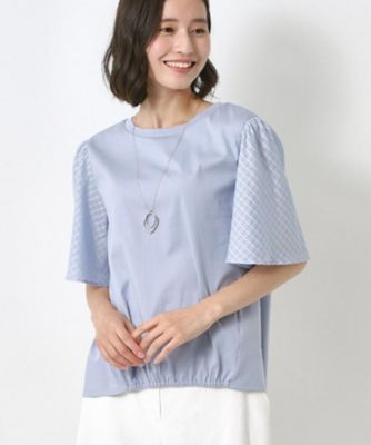 CORDIER (Women)/コルディア シルケットスムース フレア袖フェミニンTシャツ(2002530026) アオ090 トップス【三越伊勢丹/公式】