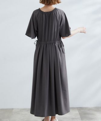 美品 Fit me moi 　エアリーレース フレアースリーブワンピース 晴れの日も雨の日も】撥水エアリーフレアスリーブワンピース