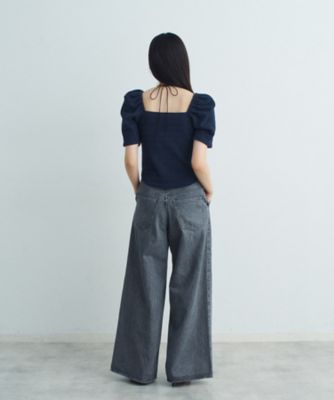 gather puff jersey tops