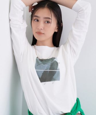接触冷感／UVケア】プリントフォトロングTシャツ