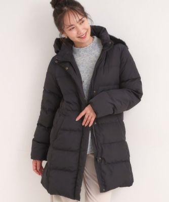 SHOO LA RUE (Women)/シューラルー【洗濯機可/S-LL】フェイクファーフード ロングダウン(2002530661) クロ019 コート・ジャケット【三越伊勢丹/公式】