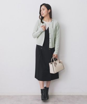 CRページ ロゴ刺繍クルーカーディガン【洗濯機洗い可】（2002530683