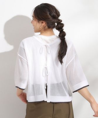 【２点セット／Ｓ－ＬＬ】メッシュリボン２ＷＡＹニット×フレンチスリーブＴシャツセット（２００２５３０７９３）
