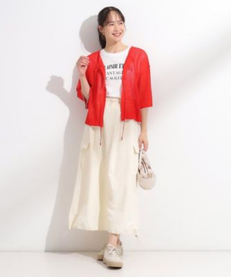 【２点セット／Ｓ－ＬＬ】メッシュリボン２ＷＡＹニット×フレンチスリーブＴシャツセット（２００２５３０７９３）
