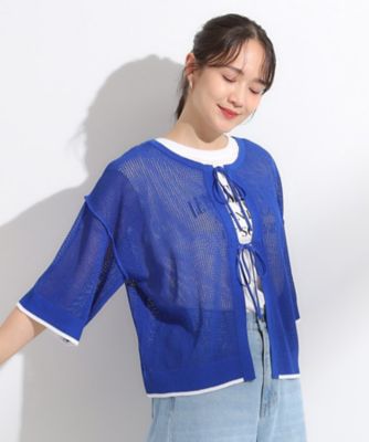【２点セット／Ｓ－ＬＬ】メッシュリボン２ＷＡＹニット×フレンチスリーブＴシャツセット（２００２５３０７９３）