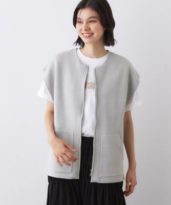 ＜Dessin (Women)＞【洗える】ダブルフェイスジップベスト（２００２５３０９４４）