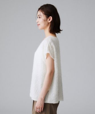 アンタイトル（UNTITLED）/【セットアップ可トレンド】フェザーフレンチスリーブブラウス セットアップ可／洗える】フェザーフレンチスリーブブラウス