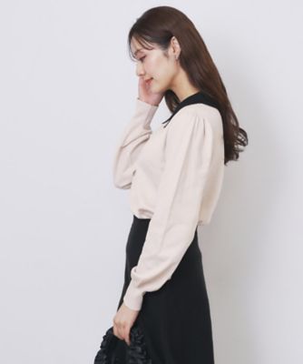 桂さん専用 バイカラー衿付きニット【洗濯機OK】（2002530967