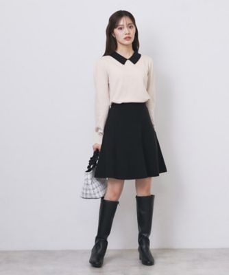 バイカラー衿付きニット【洗濯機OK】（2002530967