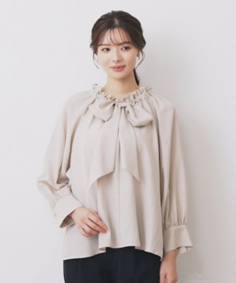 【美品】KEINARITA ケイナリタ　ボウタイタックギャザーブラウス　F 美品】KEINARITA ケイナリタ ボウタイタックギャザーブラウス F