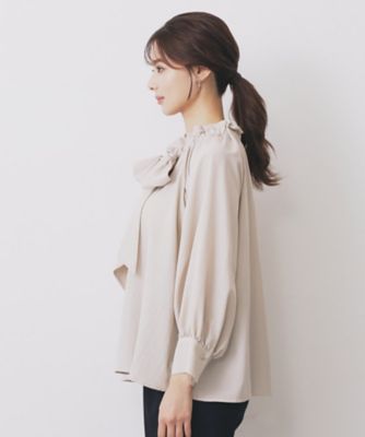 ボウタイフリルギャザーブラウス【洗濯機OK】（2002530971