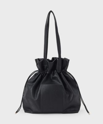 A4サイズ対応】ソフト合成皮革巾着ドローストリングトート