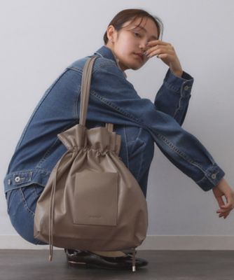 OPAQUE.CLIP (Women)/オペークドットクリップ ソフト合成皮革巾着ドローストリングトートバッグ(2002531002) チャ043 旅行用かばん・バッグ【三越伊勢丹/公式】