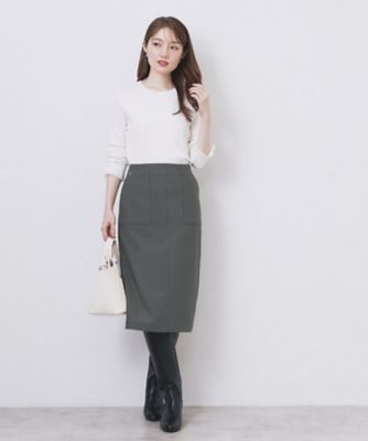 ストレッチタイトスカート【洗濯機OK／防シワ／抗ピル】《S～3L