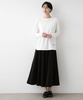 選べる首元デザイン／洗える】クルーネックロングTシャツ