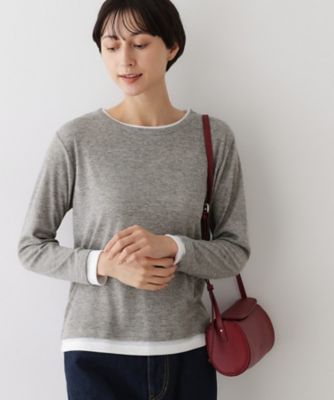 洗える】バイカラーシアーリブカットソー（2002531321