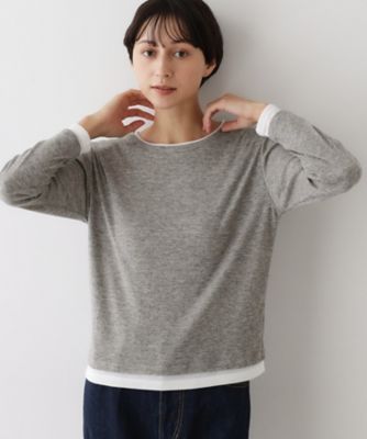 洗える】バイカラーシアーリブカットソー（2002531321