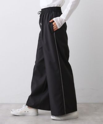 ワイドパンツ セットアップ対応】ポリエステルツイル タックワイドパンツ