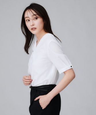 洗える／ストレッチ／通勤】Vネックブラウス