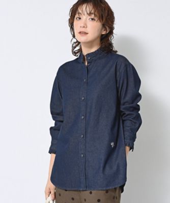 Dessin (Women)/デッサン フリルデニムシャツ(2002531410) アオ094 トップス【三越伊勢丹/公式】