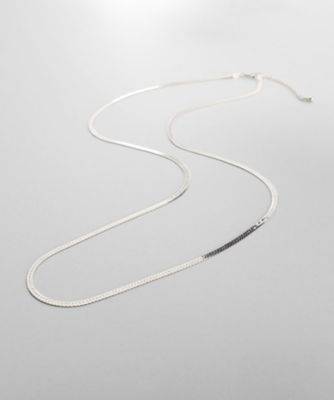 ＜COCOHNIK ONKITSCH (Women)＞◆シルバー　デザインチェーン　フラットスネークネックレスＭ（６０ｃｍ）（２００２５３１４１７）