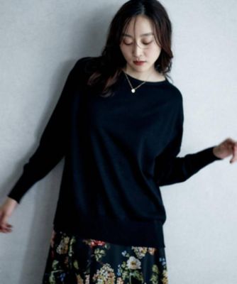 UNTITLED (Women)/アンタイトル【8色展開/体型カバー】魅せる"タイムレスニット"(2002531616) クロ019 トップス【三越伊勢丹/公式】