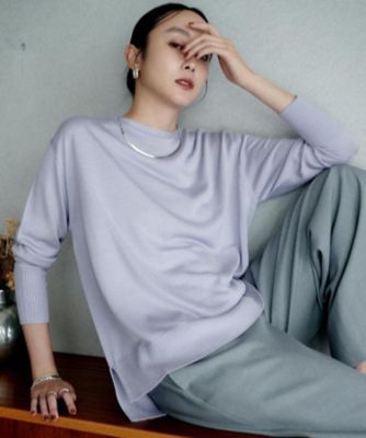 【送料無料】UNTITLED L (Women/大きいサイズ)/アンタイトルL【8色展開/体型カバー】魅せる"タイムレスニット"(2002531616) パープル080 トップス【三越伊勢丹/公式】