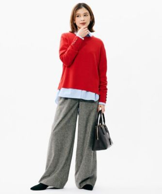 アンサンブル可／洗える】ウールミラノリブニット