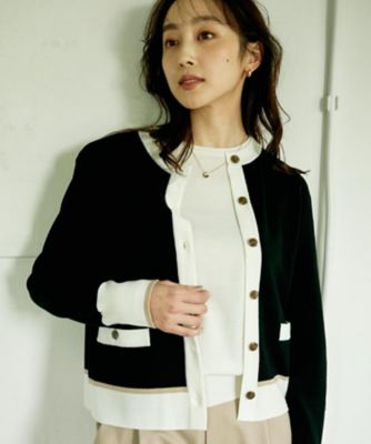 アンサンブル可／ジャケット風】ウールミラノリブカーディガン