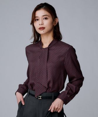 UNTITLED (Women)/アンタイトル【ボウタイ/通勤スーツ/オフィス】スクエアプリントブラウス(2002531726) アオ194 トップス【三越伊勢丹/公式】