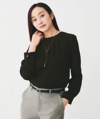 洗える／フォーマル／スーツインナー】タックブラウス