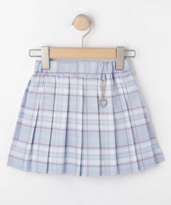 100－150cm】ハートチャーム付きチェックプリーツ
