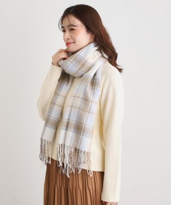 ウール混チェックストール（2002531773） | LAURA ASHLEY