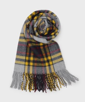 LAURA ASHLEY/ローラ アシュレイ ウール混チェックストール(2002531773) イエロー032 スカーフ・ショール【三越伊勢丹/公式】