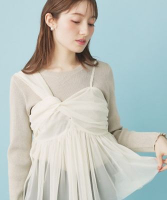 ＜index (Women)＞チュールキャミセットラメリブニット【洗濯機可】（２００２５３１７９９）