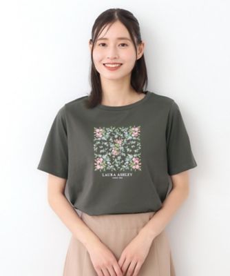 LAURA ASHLEY/ローラ アシュレイ【STORY掲載!/接触冷感/コットン100%/3colors】エラビー スカーフ柄 Tシャツ(2002531813) グレー014 トップス【三越伊勢丹/公式】