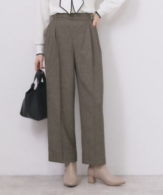 ＜index (Women)＞カルゼツィードグルカワイドパンツ【洗濯機可・防シワ・イージーアイロン・ストレッチ・抗ピリング】（２００２５３１８２５）