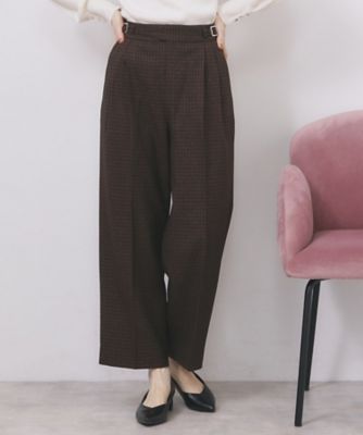 index (Women)/インデックス カルゼツイードストレッチワイドパンツ【洗濯機OK/防シワ/イージーアイロン/抗ピル】(2002531825) チャ244 パンツ・ズボン【三越伊勢丹/公式】
