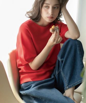 【SALE】OPAQUE.CLIP (Women)/オペークドットクリップ ガーターボリュームスリーブニット【UVケア/洗濯機洗い可】(2002531863) アカ062 トップス【三越伊勢丹/公式】